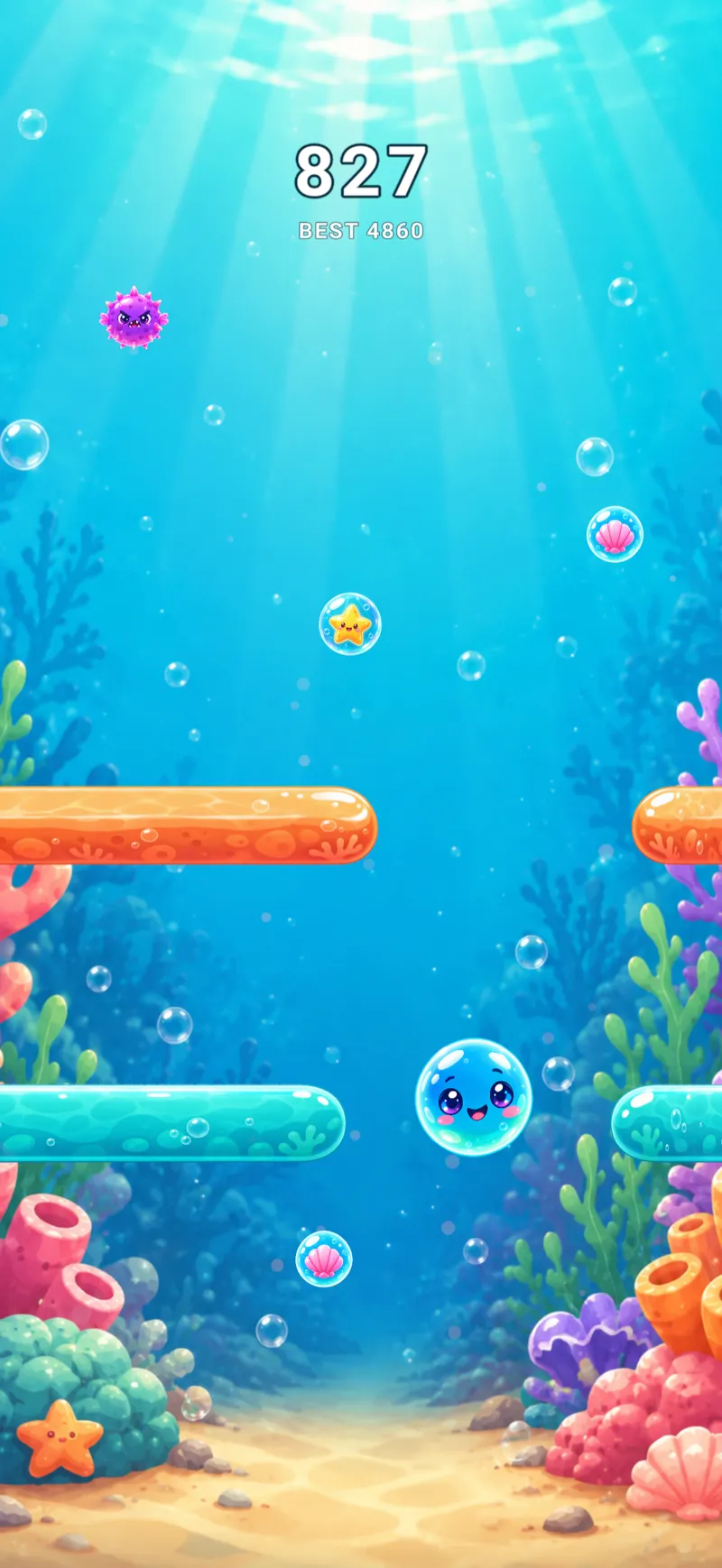 Gameplay in the Coral Pop theme